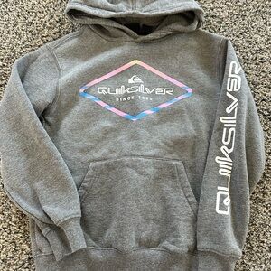 Quiksilver Gray Hoodie with Multicolor Logo